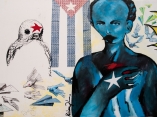 Detalle. Mural por la paz, de la Brigada Martha Machado en el Malecón de La Habana